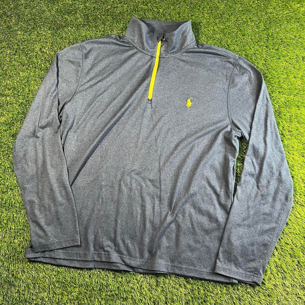 Polo Ralph Lauren Performance 1/4 Zip Pullover Large Navy Blue Active Shirt - Picture 1 of 7